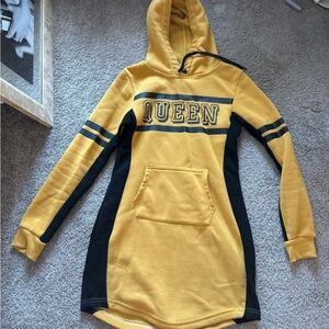 Yellow and Black Hoodie Dress